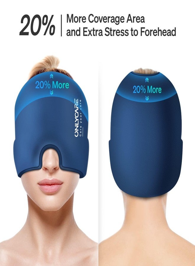 ONLYCARE Migraine Relief Cap,Soothing Migraine Mask,Upgraded Odorless Gel Ice Head Wrap, Hot and Cold Therapy, FSA or HSA Eligible Headache Ice Pack for Tension and Stress (Blue) - Image 4